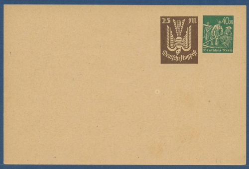 Dt. Reich 1923 Holztaube Landarbeiter Postkarte PP 73A1/01 ungebraucht (X41410)