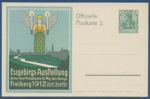Dt. Reich 1912 Erzgebirgs-Ausstellung Postkarte PP 27C131 /01 ungebr. (X41398)