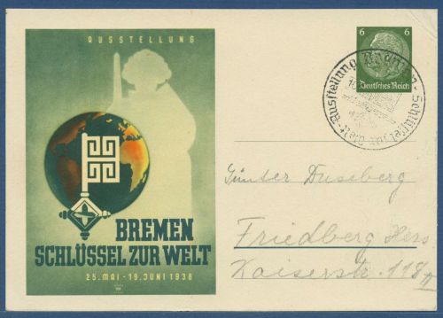 Dt. Reich 1938 Bremen Privatpostkarte PP 127C46 SST (X41387)