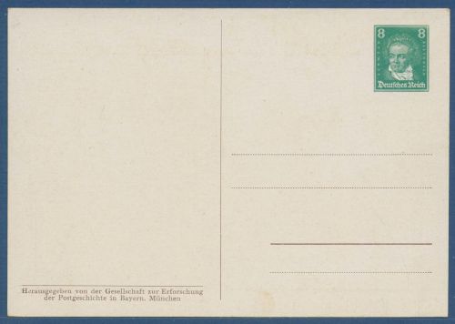 Dt. Reich 1927/28 Beethoven Privatpostkarte PP 104E4 ungebraucht (X41379)