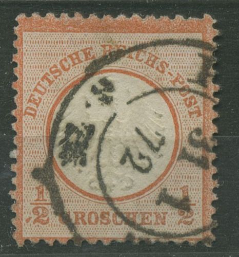 Deutsches Reich 1872 Adler mit kl. Brustschild 3 gestempelt, dünne Stelle
