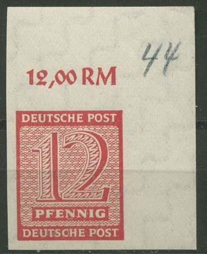 SBZ West-Sachsen 1945 Freim. Ziffern 119 X Ecke 2 oben rechts postfrisch