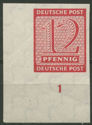 SBZ West-Sachsen 1945 Freim. Ziffern 119 X Ecke 3 unten links postfrisch