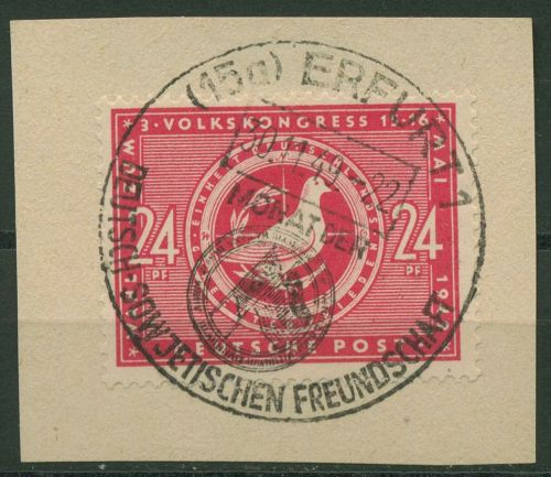 SBZ Allg. Ausgabe 1948 Wahlen zum 3. Volkskongreß 232 gestempelt, Briefstück