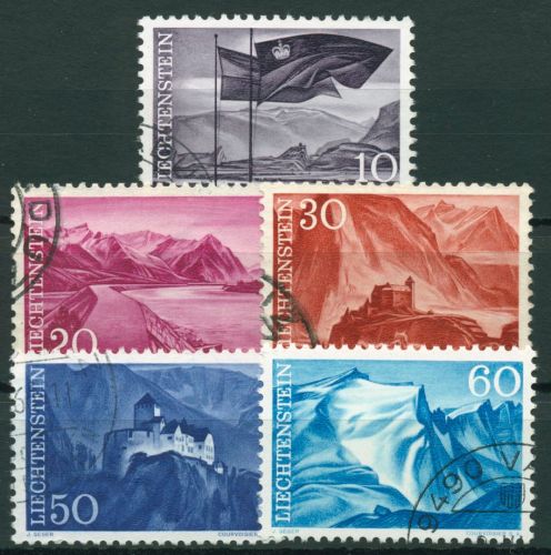 Liechtenstein 1959 Landschaften Schlösser 381/85 gestempelt
