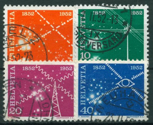 Schweiz 1952 Elektrisches Nachrichtenwesen Telefon Rundfunk 566/69 gestempelt