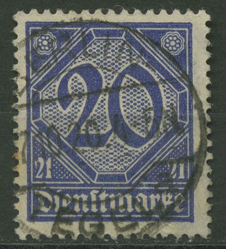 Deutsches Reich Dienstmarken 1920 für Preußen D 19 gestempelt geprüft