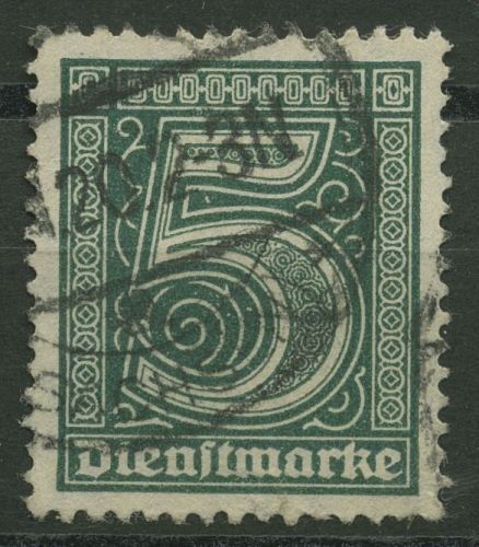 Deutsches Reich Dienstmarken 1920 ohne Ablösungsziffer, D 23 gestempelt geprüft