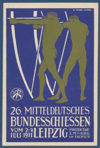 Dt. Reich 1911 Mitteldt. Bundesschiessen Leipzig PP 27C113 ungebraucht (X41439)