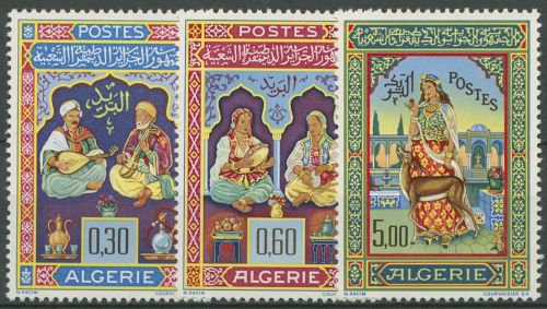 Algerien 1965 Miniaturen von Mohammed Racim 441/43 postfrisch