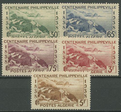 Algerien 1938 100 J. Stadt Philipeville Ruinen von Rusicada 147/51 postfrisch