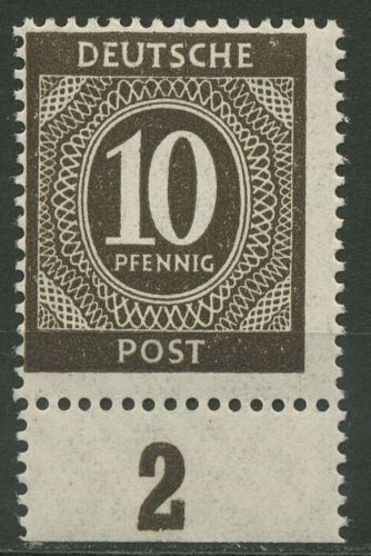All. Besetzung 1946 I. Kontrollratsausg. Unterrand 918 c P UR postfrisch geprüft