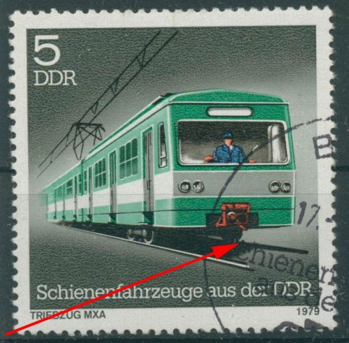 DDR 1979 Schienenfahrzeuge mit Plattenfehler 2414 I mit Sonderstempel