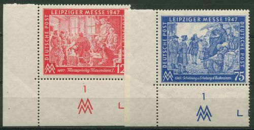 Alliierte Besetzung 1947 Leipziger Messe 965/66 Ecke 3 postfrisch