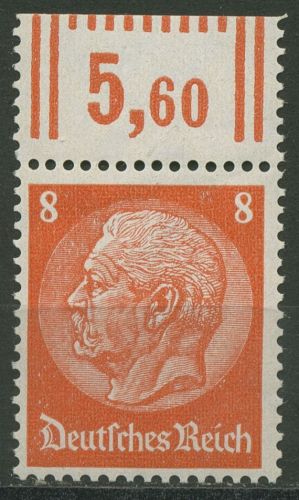 Deutsches Reich 1933 Hindenburg Walzenoberrand 517 W OR postfrisch