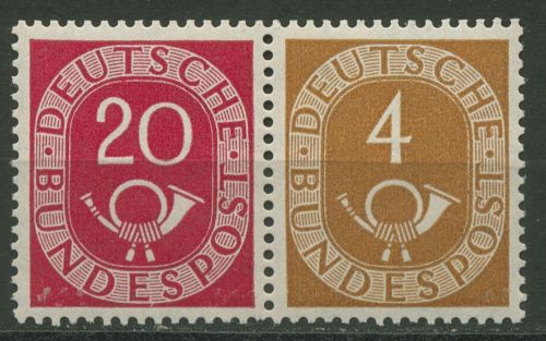 Bund 1951 Posthorn Zusammendruck W 2 postfrisch