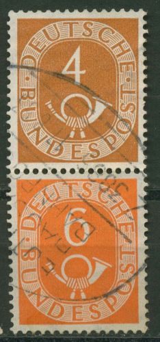 Bund 1951 Posthorn Zusammendruck S 1 gestempelt