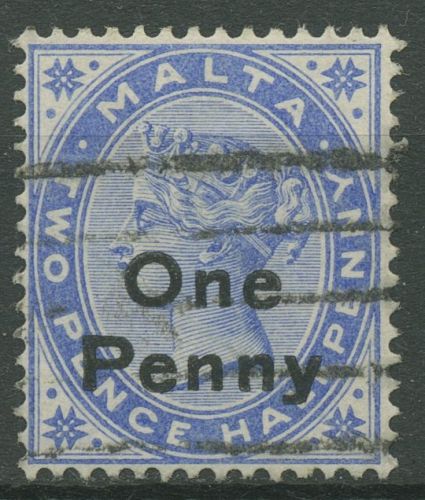 Malta 1902 Königin Viktoria 7 mit Aufdruck 16 gestempelt