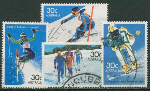 Australien 1984 Skisport Abfahrt Slalom Skilanglauf 875/78 gestempelt