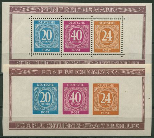 Alliierte Besetzung 1946 Briefmarken-Ausstellung BERLIN Block 12 A/B postfrisch