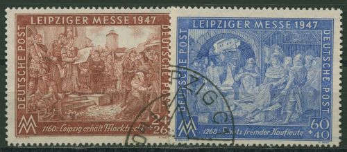 Alliierte Besetzung 1947 Leipziger Messe 941/42 II B gestempelt
