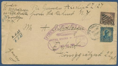 Zeppelin LZ 127, Amerikafahrt 1928, Brief m. Inhalt Amerikanische Post (X41497)