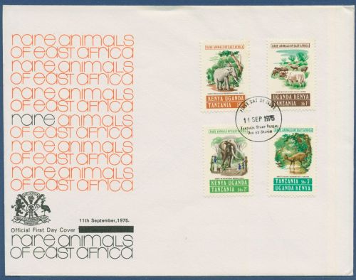 Ostafrikanische Gem. 1975 Seltene Tiere Büffel Elefant 299/02 FDC (SG40483)