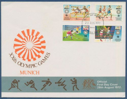 Ostafrikanische Gem. 1972 Olympische Spiele München 238/41 FDC (SG40486)