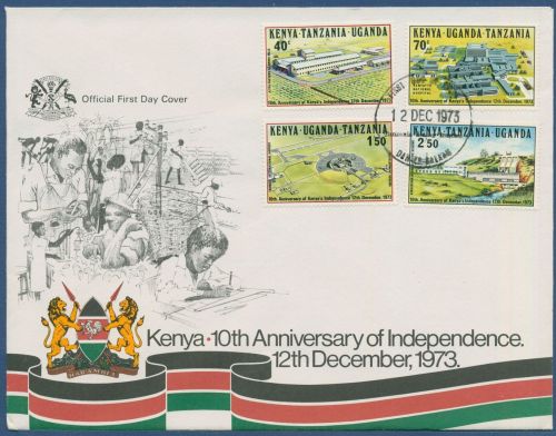 Ostafrikanische Gem. 1973 Teefabrik Krankenhaus Kraftwerk 263/66 FDC (SG40490)