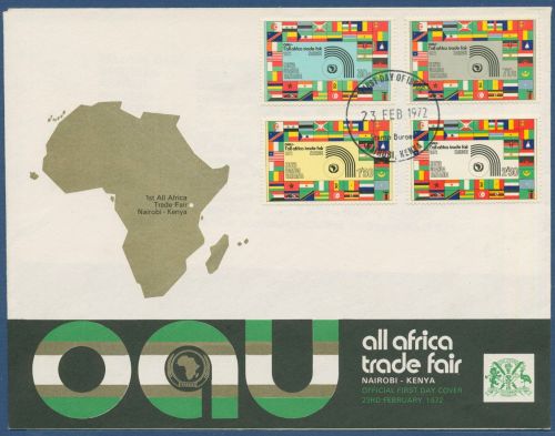 Ostafrikanische Gem. 1972 Handelsmesse in Nairobi Flaggen 230/33 FDC (SG40492)