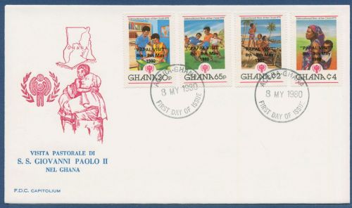Ghana 1980 Besuch Papst Johannes Paul II. 834/37 A FDC (X41502)
