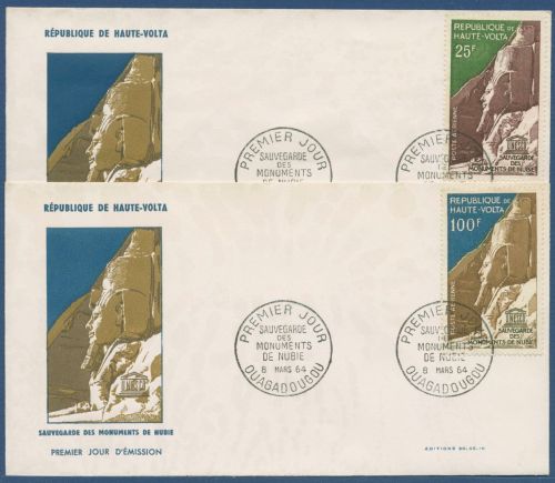 Obervolta 1964 UNESCO Erhaltung der Nubischen Denkmäler 143/44 FDC (X41510)