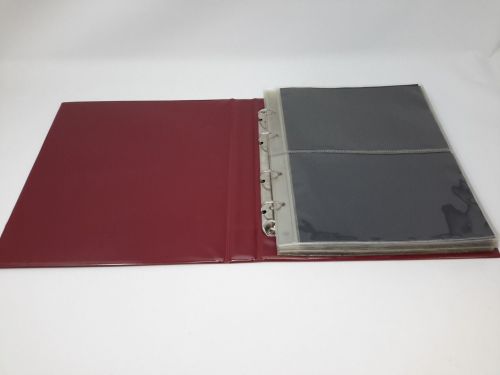 Briefealbum rot mit 20 geteilten Blättern gebraucht (Z3467)