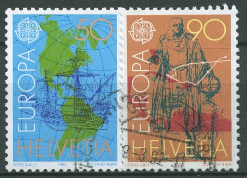 Schweiz 1992 Europa CEPT Kolumbus Entdeckung Amerikas 1468/69 gestempelt