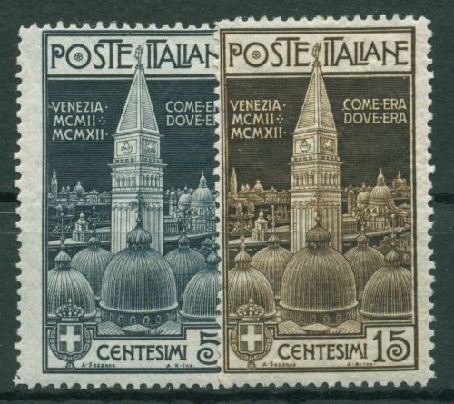 Italien 1912 Campanile der Markuskirche Venedig 105/06 mit Falz, kleine Fehler