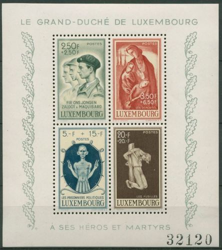 Luxemburg 1946 Caritas Kriegsgeschädigte Block 5 postfrisch (C95365)
