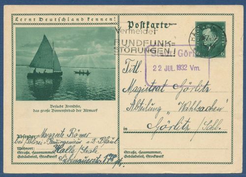 Dt. Reich 1932 Bildpostkarte Arendsee P 202 /01 gebraucht (X41435)