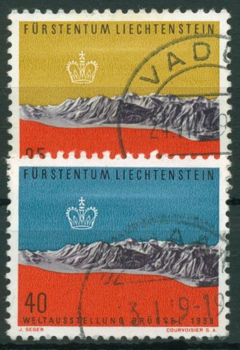 Liechtenstein 1958 Weltausstellung Brüssel Relief 369/70 gestempelt