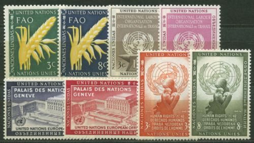 UNO New York 1954 Jahrgang komplett (27/34) postfrisch (G60188)