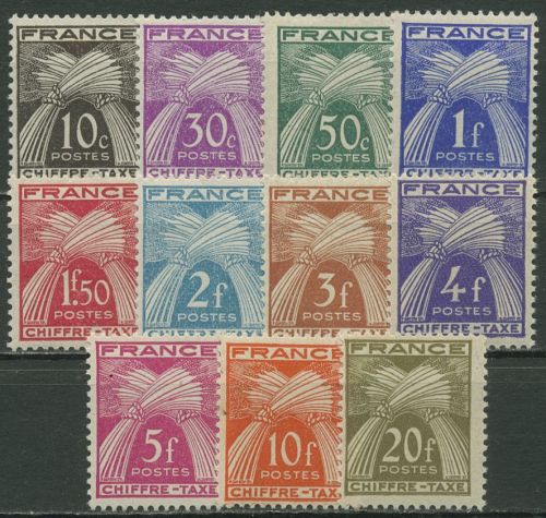 Frankreich 1943 Portomarken Weizengarben P 70/80 postfrisch