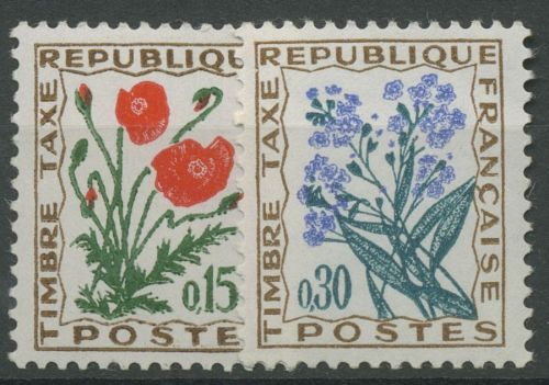 Frankreich 1964 Portomarken Blumen P 98/99 postfrisch