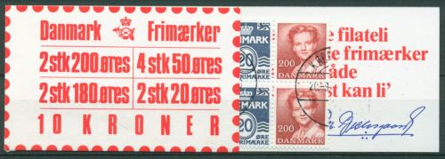 Dänemark 1982 Ziffern/Königin Markenheftchen MH 29 gestempelt (C96572)