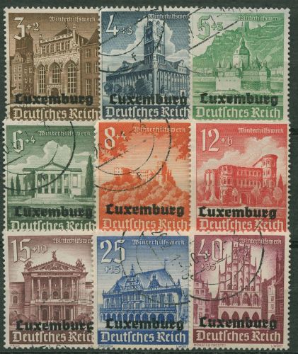 Luxemburg 1941 Winterhilfswerk WHW mit Aufdruck 33/41 gestempelt