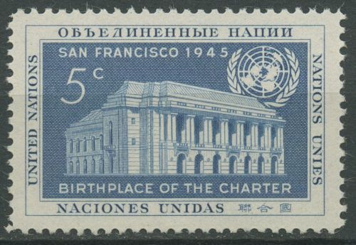 UNO New York 1952 Tag der Vereinten Nationen San Francisco 16 postfrisch