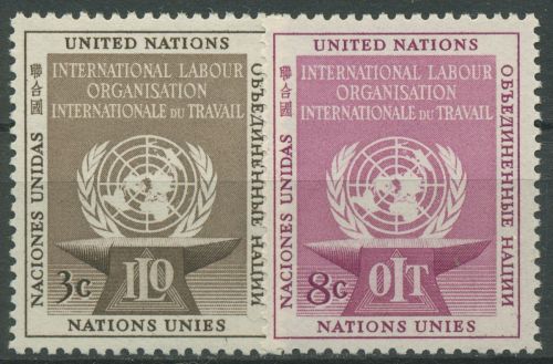 UNO New York 1954 Arbeitsorganisation ILO 29/30 postfrisch