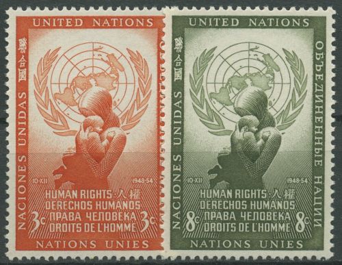 UNO New York 1954 Tag der Menschenrechte 33/34 postfrisch