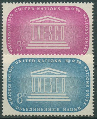 UNO New York 1955 UNESCO Emblem 37/38 postfrisch