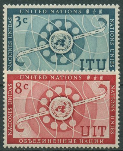 UNO New York 1956 Internationale Fernmeldeuniom ITU Telefon 47/48 postfrisch