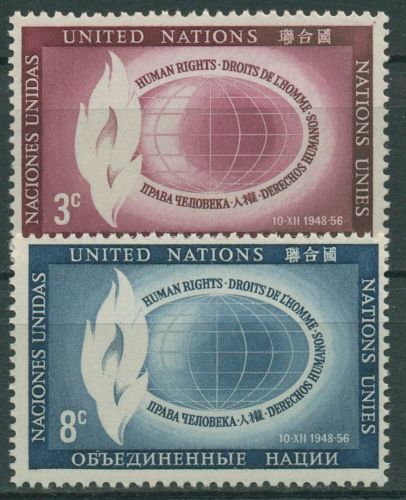 UNO New York 1956 Tag der Menschenrechte 53/54 postfrisch