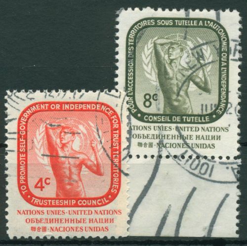 UNO New York 1959 Treuhandschaftsrat Bronzezeitalter Skulptur 80/81 gestempelt